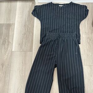 Albion matching navy pinstripes set perfect for travel or biz casual lunch date